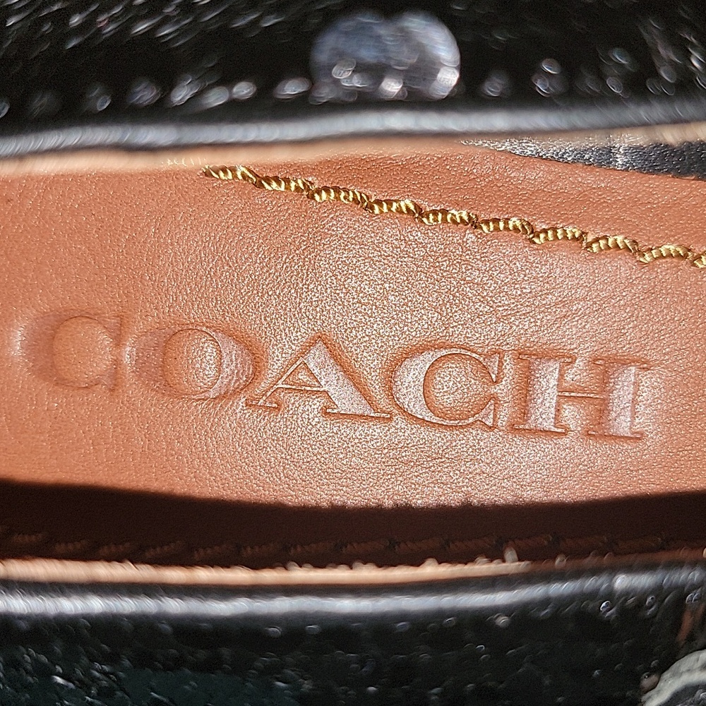 Coach Black Sequin Leather Mary Janes